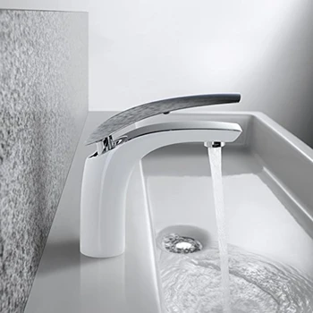 

Hot and Cold Sink Faucet Bathroom White Faucet Bathroom Faucet Hot and Cold