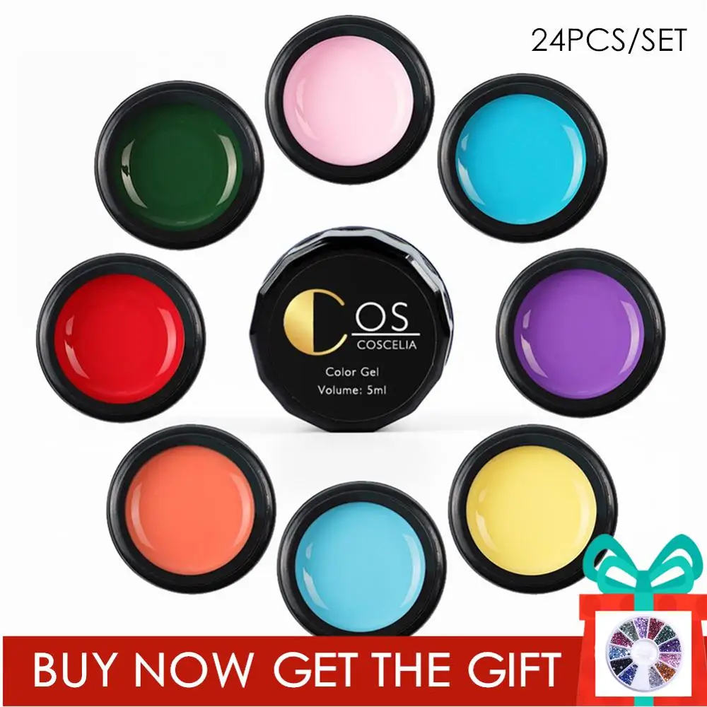 

COSCELIA 24/12PCS Uv Gel Nail Polish Set Gel Varnish 36 Colors Varnish Hybrid For Nail Art Vernis Semi Permanant Uv Gel Polish