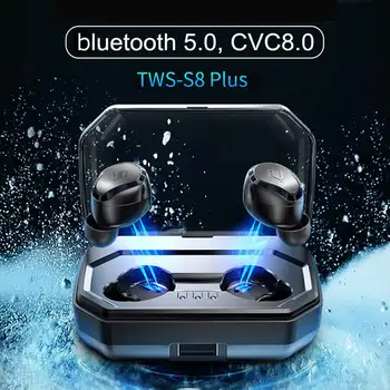 

TWS Bluetooth 5.0 Earphones CVC6.0 Noise Cancelling CD-like High Fidelity Sound SWEATPROOF IPX6 3000mAh Charging Box Power Bank