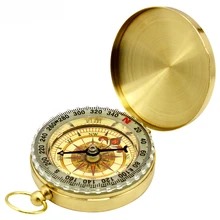 Медный компас портативный тонкий карманные часы Стиль Открытый Кемпинг Туризм Золотой компас Рюкзак Туризм Мини Компас