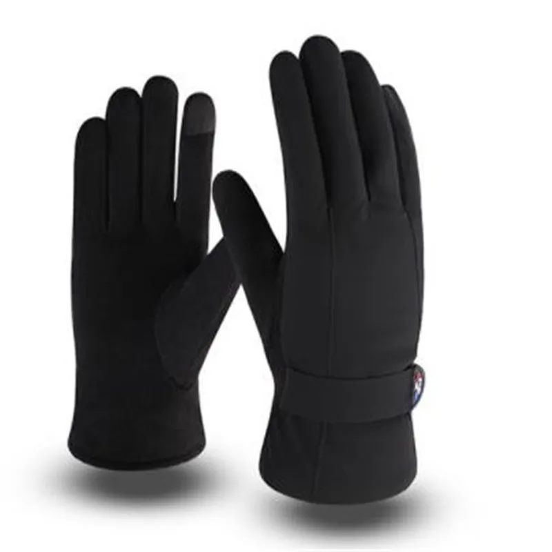 Зимние ветрозащитные Теплые Семейные мужские перчатки из искусственной кожи с бархатом, утолщенные перчатки для езды на велосипеде, ST-612 - Цвет: 612-1