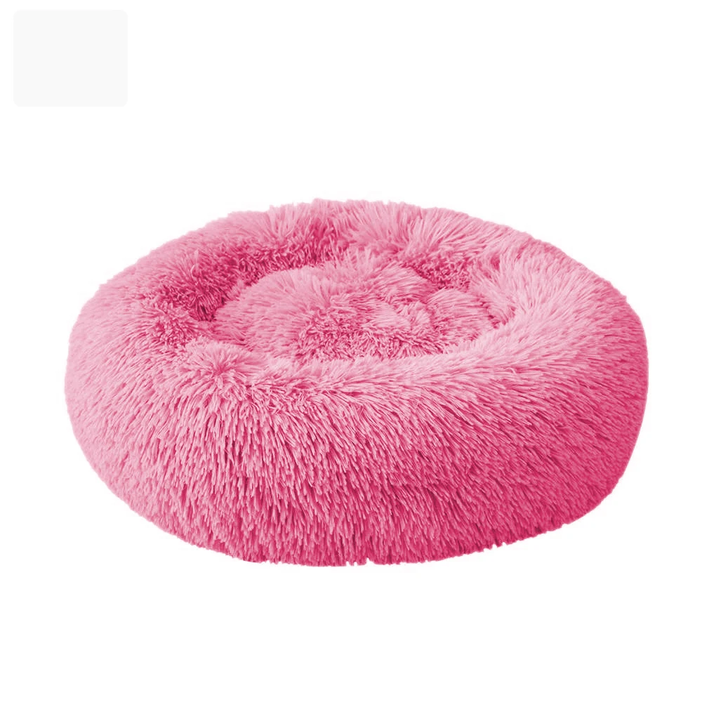 Большая кровать для собак, круглые плюшевые кровати для домашних животных, домик для кошек, мягкий длинный плюшевый коврик для кровати для кошек, зимнее теплое одеяло для щенка, cama de perro - Цвет: rose red-1