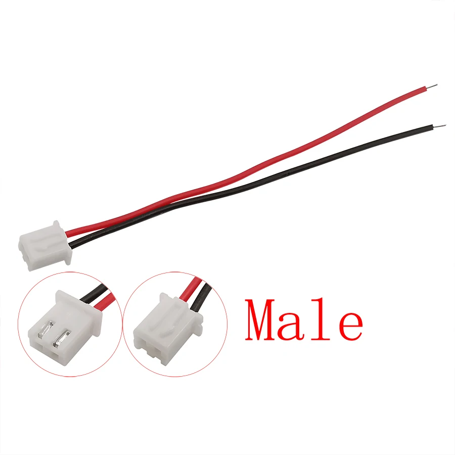 20/10/5Pcs JST XH 2.54 mm Pitch 2 Pin Male or Female Jack Wire Cable Connector XH2.54mm 2P Plug Socket Cable Length 20cm 26AWG - AliExpress