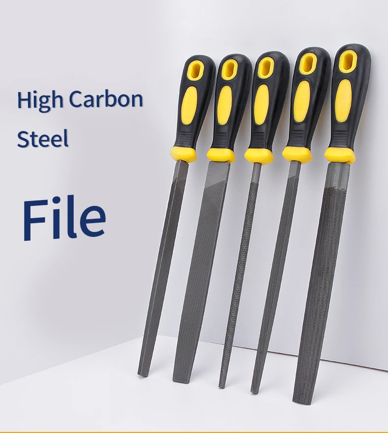 

6/8/10/12 дюймов стальная пилка деревообрабатывающий треугольник полукруг квадратная пилка Высокоуглеродистая сталь кованый шлифовальный инструмент с резиновой ручкой