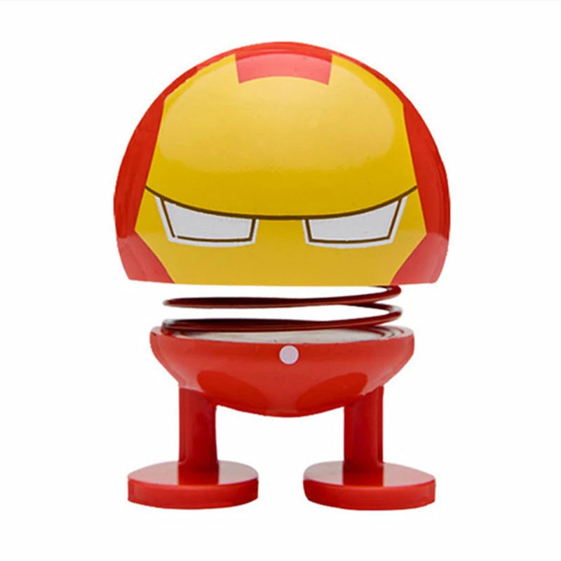 Iron Man Автомобильные украшения, качающиеся игрушки с качающейся головой, куклы с качающейся головой, автомобильные аксессуары для автомобиля Marvel - Название цвета: Iron Man