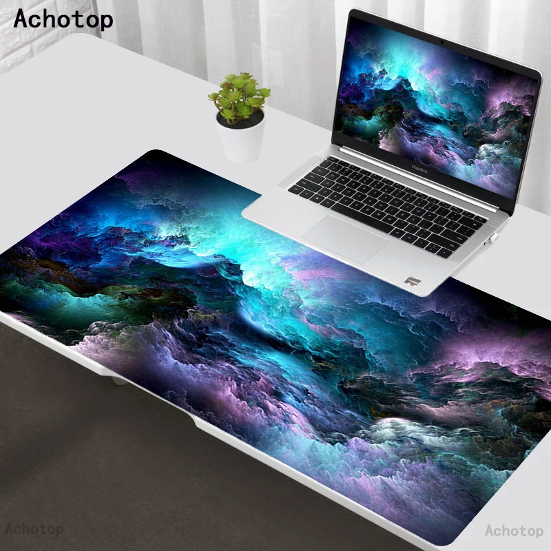 Purple Cloud Galaxy Large Gaming RGB LED Mouse Pad Mat Game Gamer Office Mousepad Keyboard Computer SpaceAnime Desk Mat For CSGO