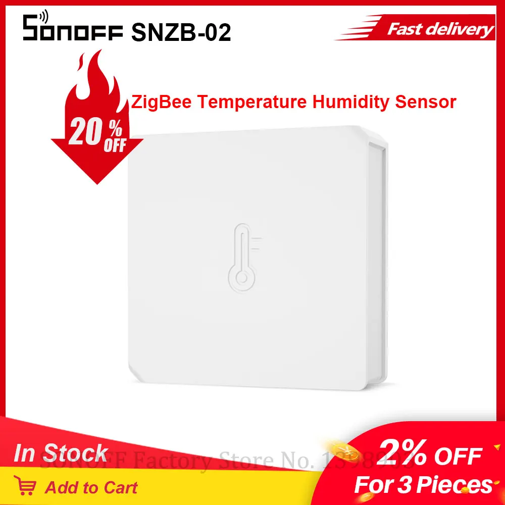 Temperature Humidity Meter Smart Temperature Sensor Itead SONOFF SNZB-02 ZigBee Temperature Humidity Sensor Real Time Monitor Via e-WeLink App Works with SONOFF ZigBee Bridge IFTTT