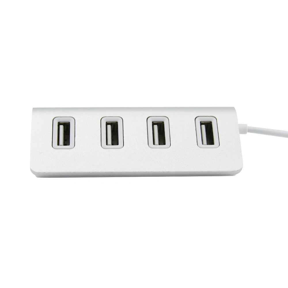 Алюминиевый сплав USB 2,0 концентратор 4 порта Высокоскоростной 480MBP USB hub-разветвитель адаптер для компьютера аксессуары для ноутбуков