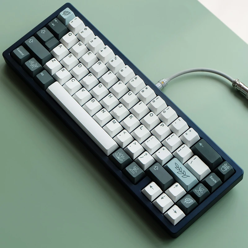 Pbt Dye Subbed Keycap para Teclado Mecânico Gmk Botanical Key Caps Perfil Cereja com Iso Enter 6u 6.5u 7u Barra de Espaço Conjunto