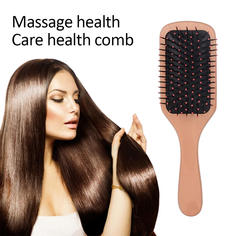 

2-color Anti Static Massage Comb Blood Circulation Massage Head Makeup Tool 1 Pcs Comb for Hair Care Wooden Spa Massage Brush