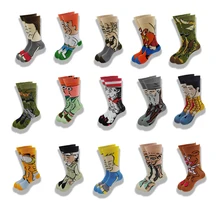 New Models Cartoon and Animation Fashion Trend Men and Women Socks Autumn and Winter Street Style  Middle Tube Skateboard Socks