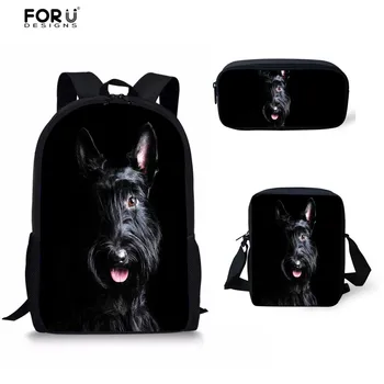 

FORUDESIGNS Cute Animal Scottish Terrier Printed Women Backpack Girls School Bags Kids Mochila Casual Schoolbags Book Bags Child