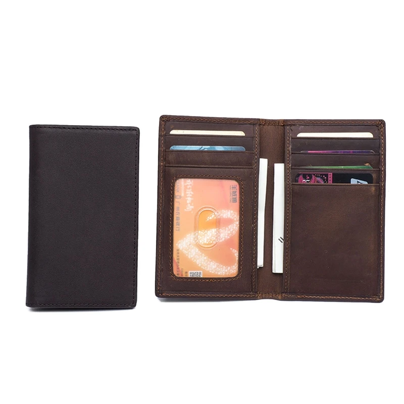 

Vintage Handmade Long Men Wallets Large Bifold with RFID Blocking ID Window and Zipper Fashion Carrier Holster Wallet Messager