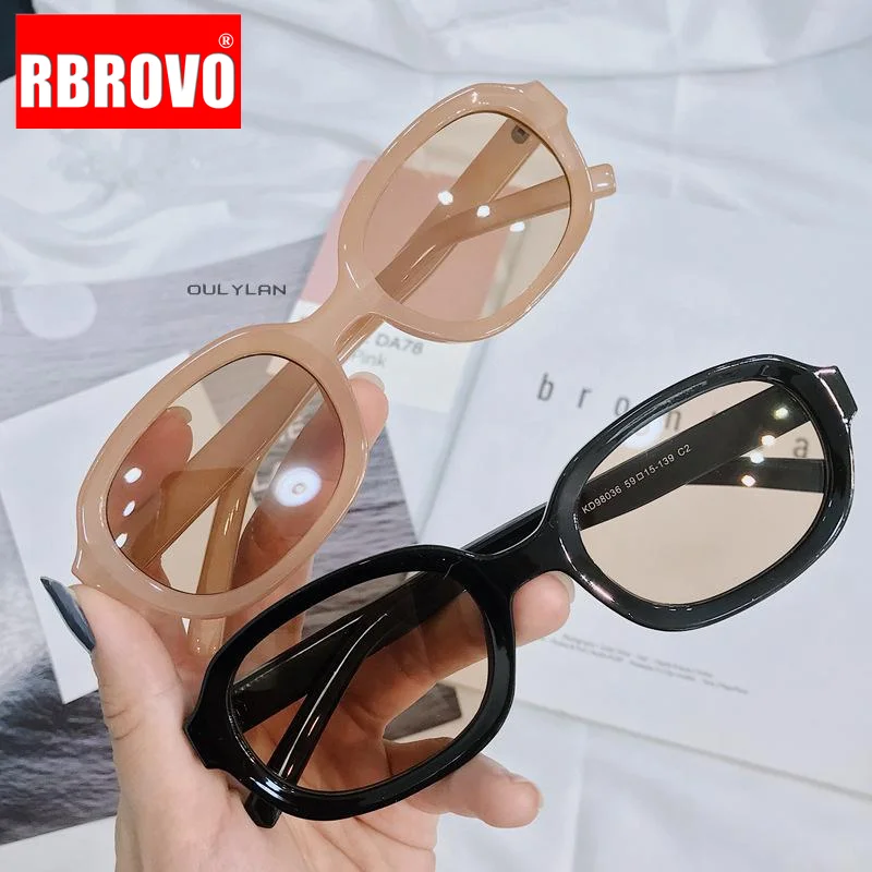 

RBROVO Oval Women Sunglasses Small Women Glasses Women/Men Brand Designer Eyeglasses for Women Hip-Hop Gafas De Sol Mujer 2023