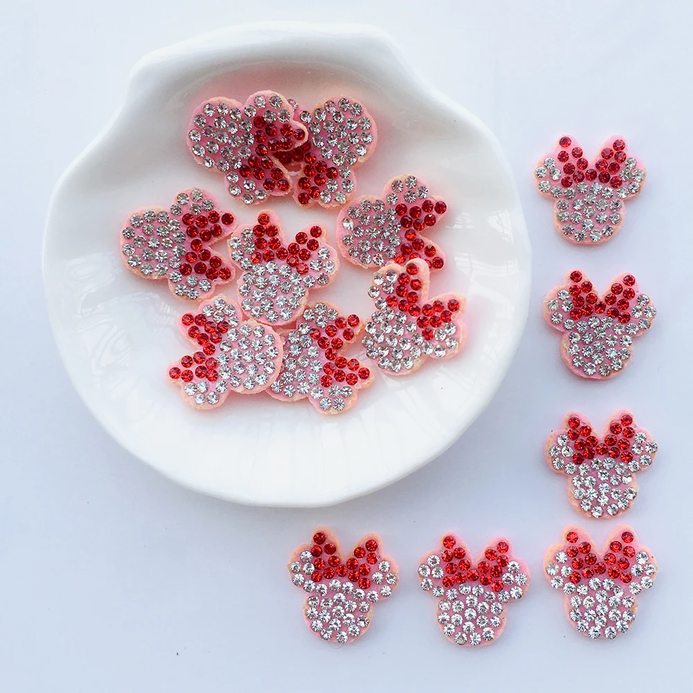 18MM Pink Padded Flower Crystal Rhinestone Applique for DIY Clothes Shoes Hat Sewing Patches Headwear Decor Accessories 30Pcs sewing rhinestones,craft supplies,glass crystal rhinestones,fabric flowers