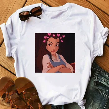 

New Summer Princess Spoof Women Tshirt Casual Harajuku Short-sleeved Punk Tops Loose Cartoon Female Tees Women Funny T-shirt Tee