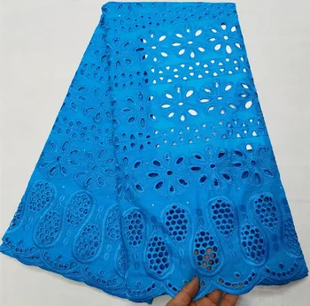 

blue swiss lace fabric african lace fabric cotton swiss voile lace in switzerland 2.5yards nigerian lace fabric for dress HL-A64