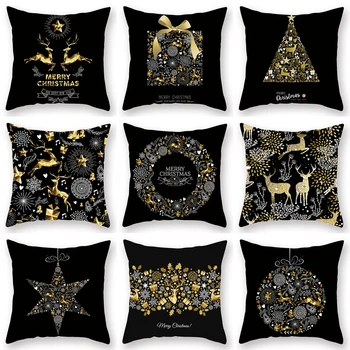 

WICCA Xmas Polyester Merry Christmas Cover Mat Christmas Decoration Family Happy New Year Decoration Christmas Gift Pillow Case