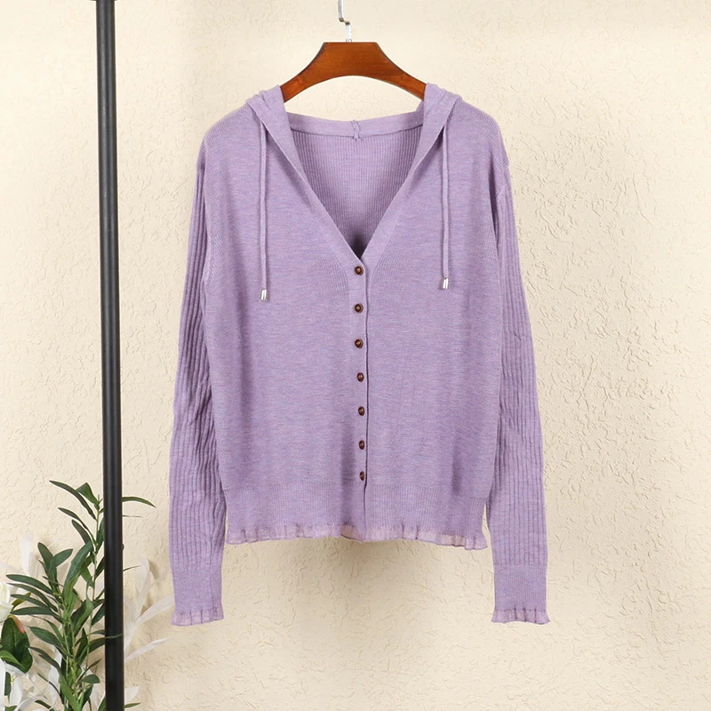 GOPLUS Winter Cardigan for Women 2020 Casual Solid Black Knitted V-neck with Hodded Sweaters Womans Clothing Jersey Mujer