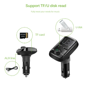 

Hot Bluetooth Car FM Transmitter Handsfree Car Kit Radio FM Modulator Bluetooth Aux Input/Output Mp3 Music Player USB Charger
