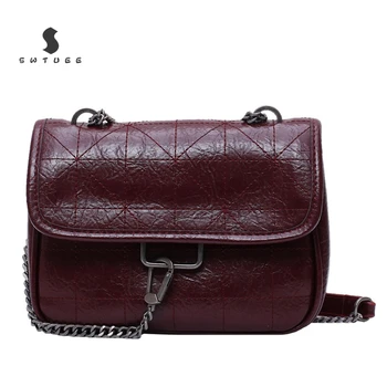 

New Women Handbag Fashion Lingge Shoulder Crossbody Ladies Female Bag High Quality PU Leather Chain Small Square Package