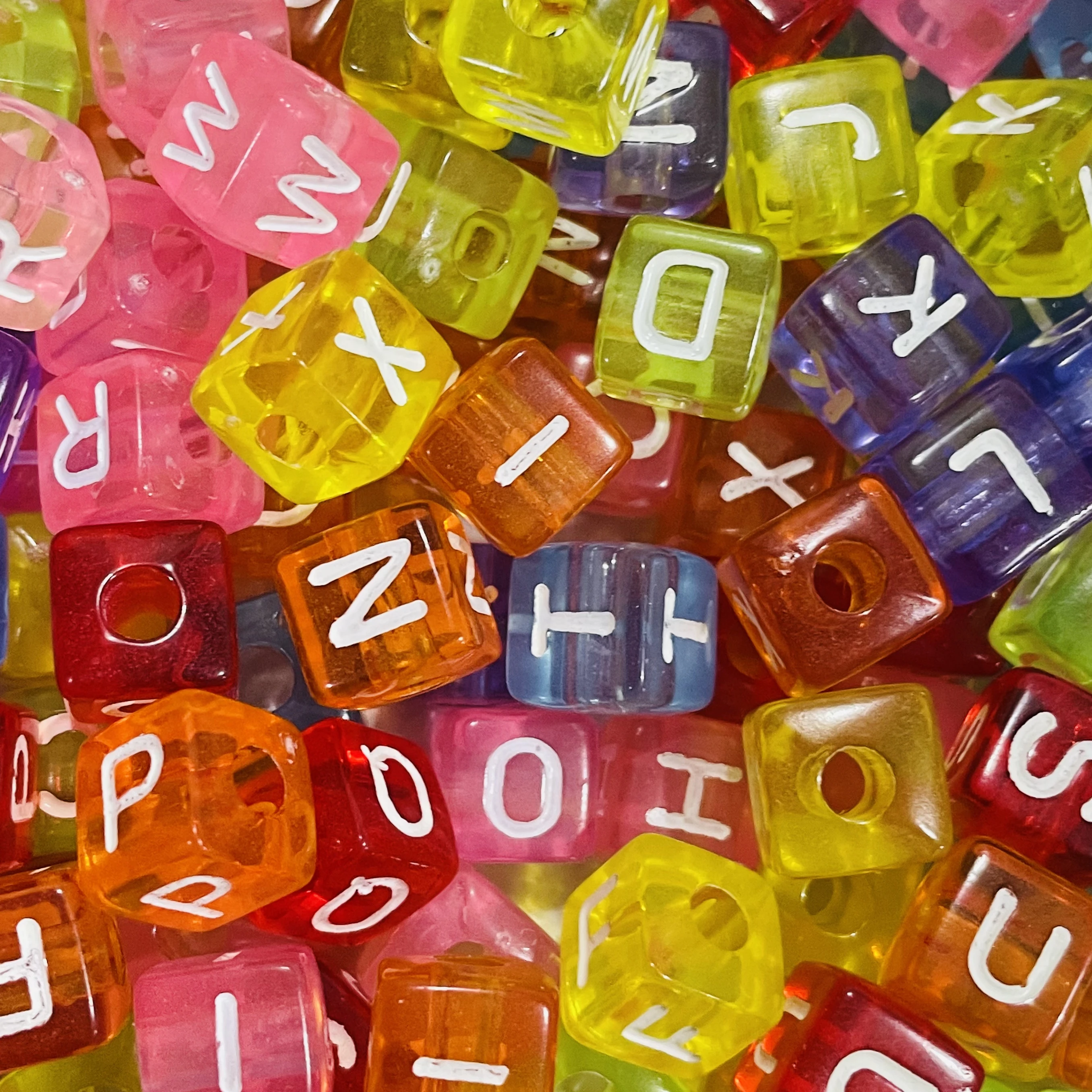 

50pcs Alphabet Letter Beads for Jewelry Bracelets Making, Acrylic Jewelry Cube 10mm Beads For DIY Handmade Crafts Making