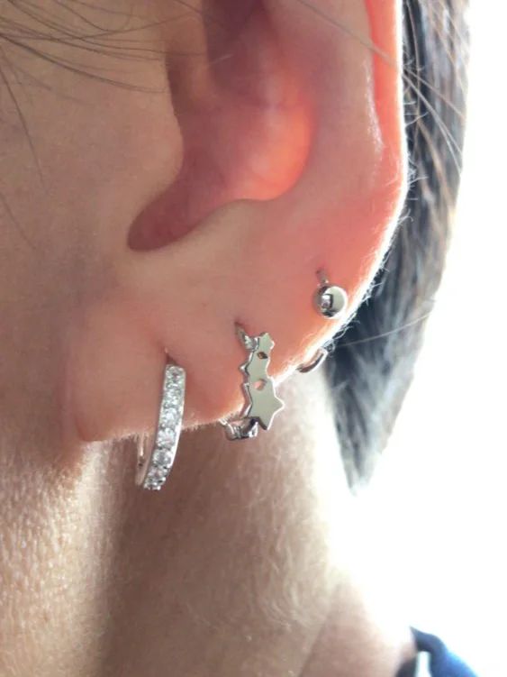 Серьги клипсы женские из серебра 100% пробы с подростками|Серьги-клипсы| |