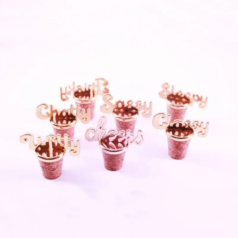 Elegant Cheers Champagne Red Wine Bottle Stopper Vacuum Sealed Plug Caps Valentine's Wedding Favors Gift High Quality