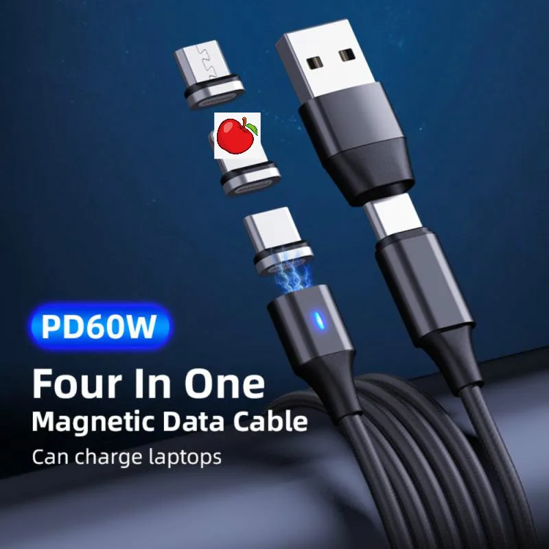 Магнитный кабель передачи данных PD60W четырехв-1 для мобильного телефона