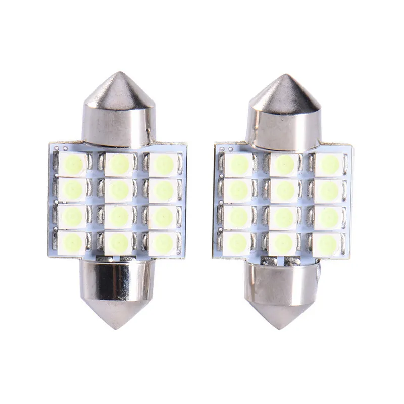2pcs 31mm 3528 1210 Smd 12 Led Car Light Auto Festoon Dome Interior Reading Map Lights Bulb Lamp