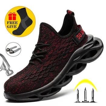 

Dropshipping Steel Toe Shoes Men Safety Shoes Work Sneakers Men Boots Puncture Proof Work Safety Boots Lightweight Work Boots