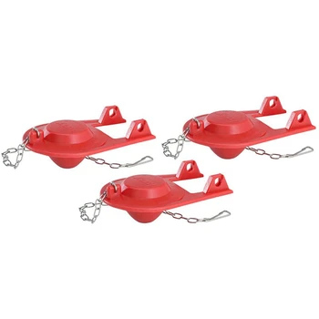 

3 Pack Universal Toilet Tank Flapper -Easy to Install-Long Lasting All Seal- Red