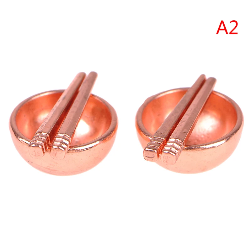 1:12 Scale Dollhouse Miniature Bronze Color Frying Pan Cooking Pot Kettle Cookware Kitchen Cooking Kit Dolls Accessories doll accessories