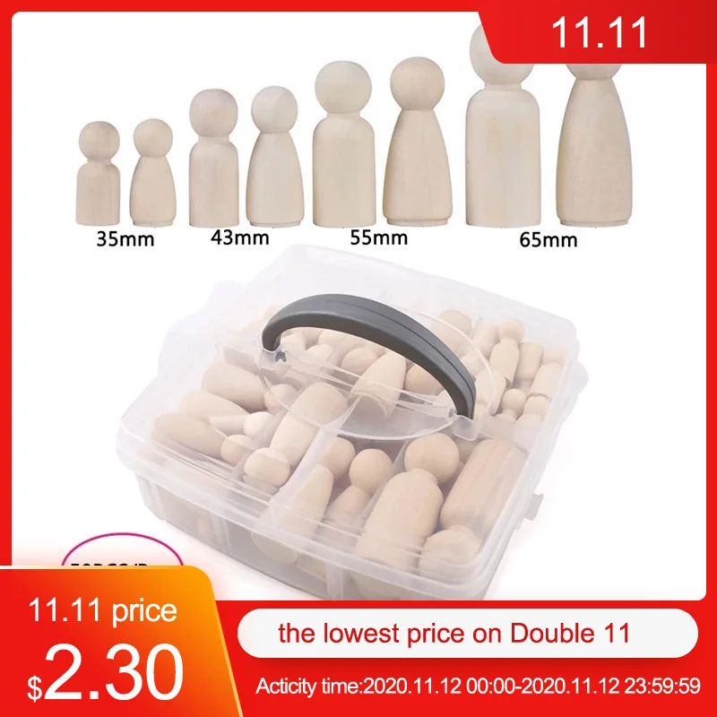 10pcs Peg Dolls Wooden Toys DIY Craft Handmade Doll Bodies Decorations Room Household Products Blanks Unfinished Decor Peg Dolls