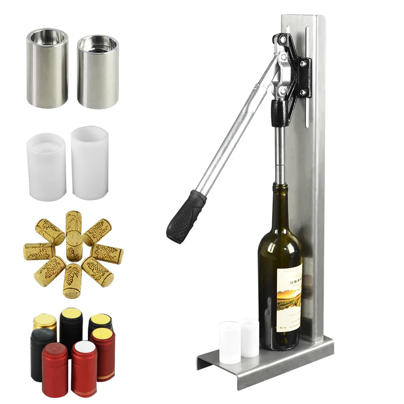 Manual Red Wine Bottle Corking Capping Machine Commercial Stainless Steel Small Cork Into Bottle