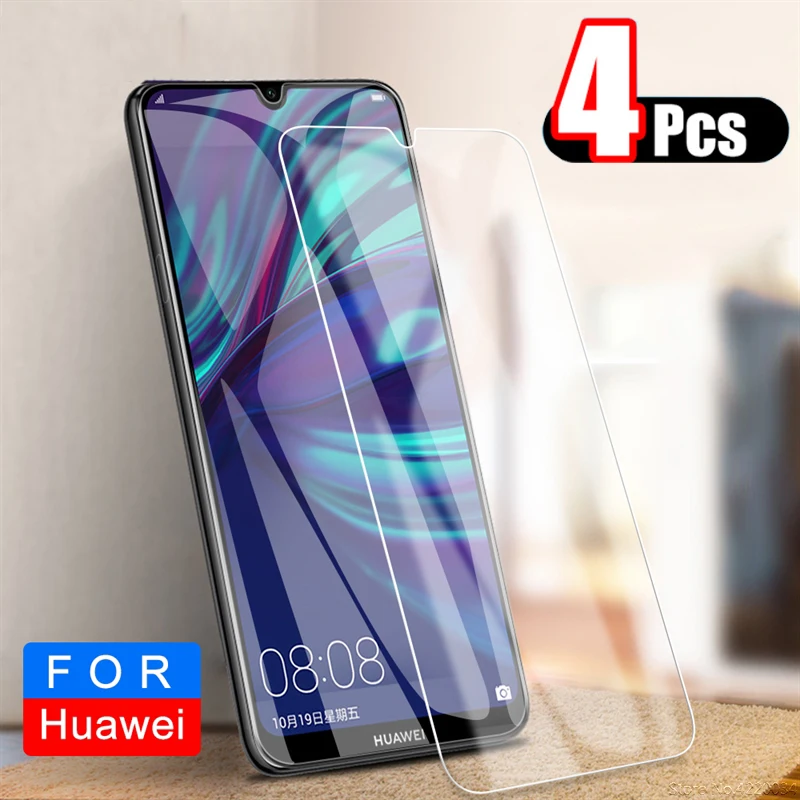 4 шт. закаленное стекло для Huawei P30 P20 Lite P Smart Plus Y5 Y6 Y7 2019 Honor 10 10i 8A 8X 8C Защитная пленка