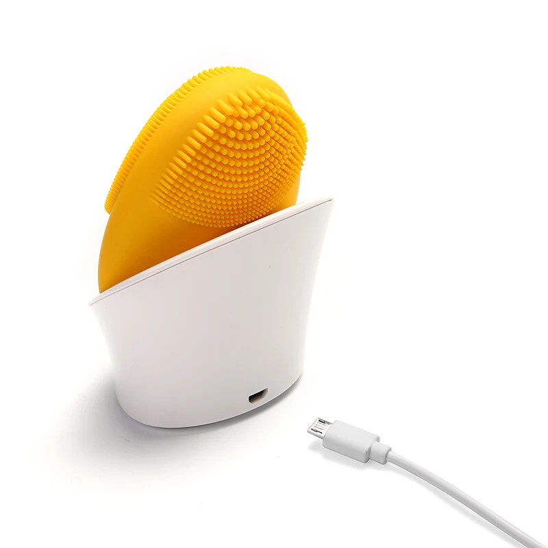 Mini Electric Facial Cleaning Brush Silicone Waterproof Vibration Massager wireless Rechargeable Ultrasonic Face Beauty tool
