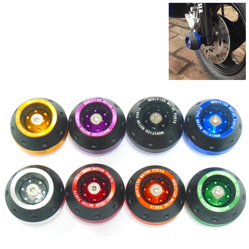 moto protection motorbike crash pad for kawasaki motorcycle protect falling protectors CNC aluminum alloy scooter wheel pads