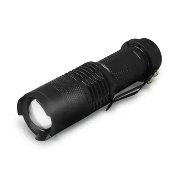

Black LED Mini Portable Flashlight Torch Antiskid Waterproof Bright Dazzling Effect Adjustable Zoom 600LM White Bike Light