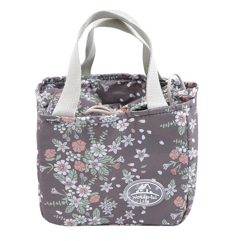 Lunch Box Insulation Bag Printing Floral Thermal Lunch Bag For Women Portable Carry Tote Bolsa Termica Para Marmita