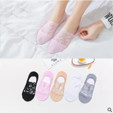 5 пар/много женские летние модные ветрозащитные кружевные носки невидимые тонкие носки на высоком каблуке летние кружевные низкие обивные носки