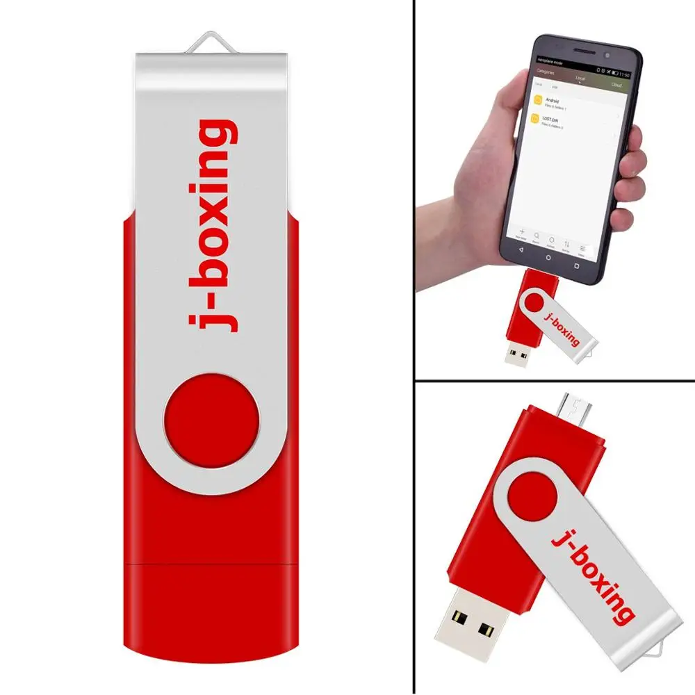 USB флеш накопитель J boxing OTG 64 ГБ 32 16 8 Micro 2 0 металлический поворотный диск для