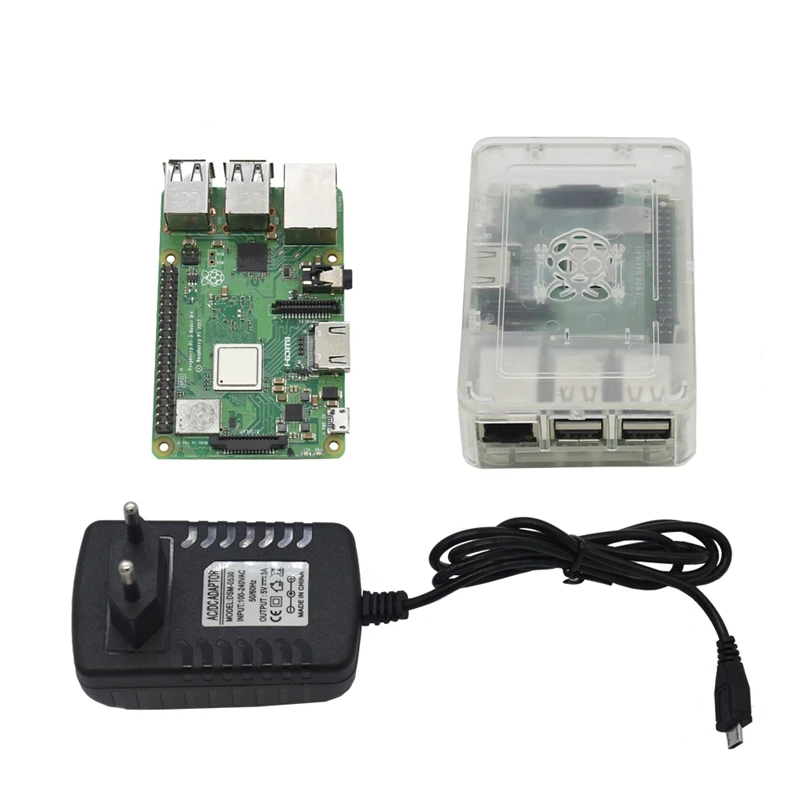 Raspberry Pi 3 Model B+(Plus) Board+ Abs Case+ 5V 3A Power Adapter With Wifi And Bluetooth Set Eu Plug