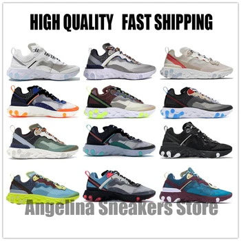 

High quality UNDERCOVER x Upcoming React Element 87 Running Shoes Zapatos Pack White Epic Sneakers Brand Men Trainer