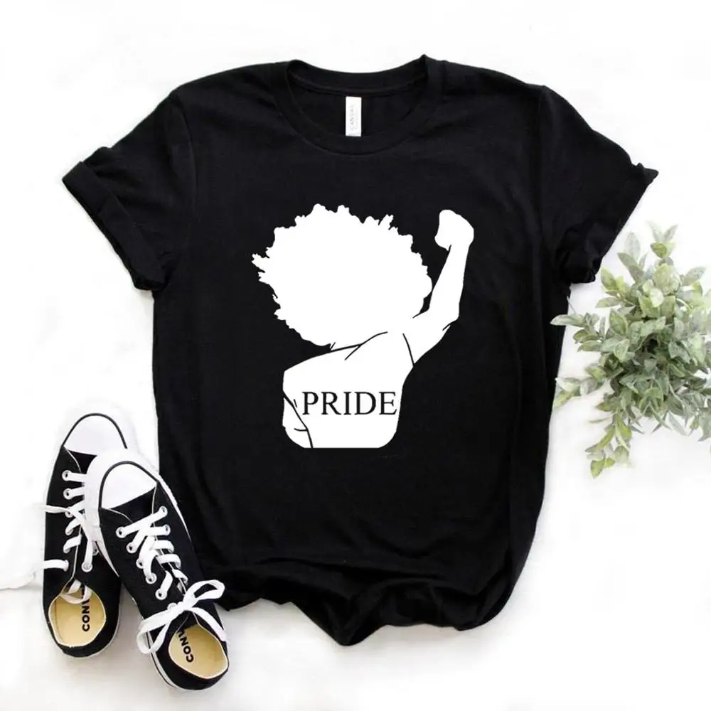 Черный Black pride africa power Print женская футболка хлопок хипстер забавная футболка подарок леди Юн Девушка Топ тройник 6 цветов Прямая поставка ZY-485 - Цвет: Черный