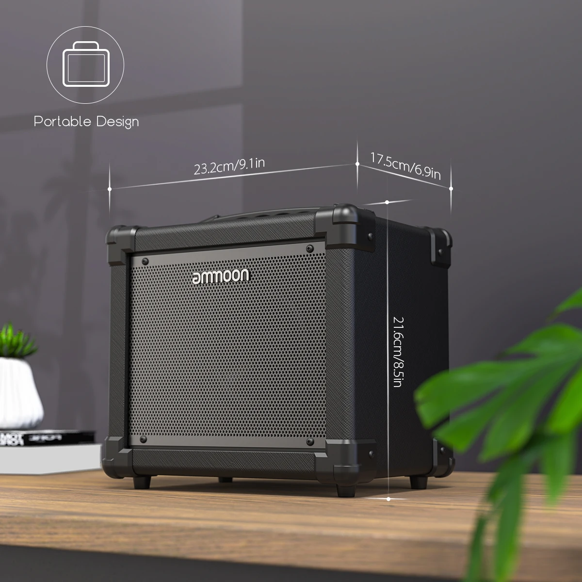 Ammoon Ga10 10w Portable Electric Guitar Amplifier Amp Bt Speaker