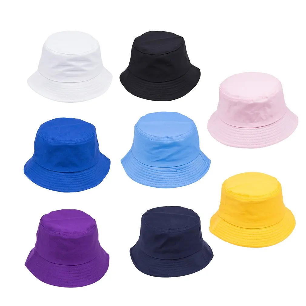 New Fashion solid Hat White Black Bucket Hat Reversible Fisherman Caps Summer Hats For Women Gorras фиолетовая Шляпа рыбака