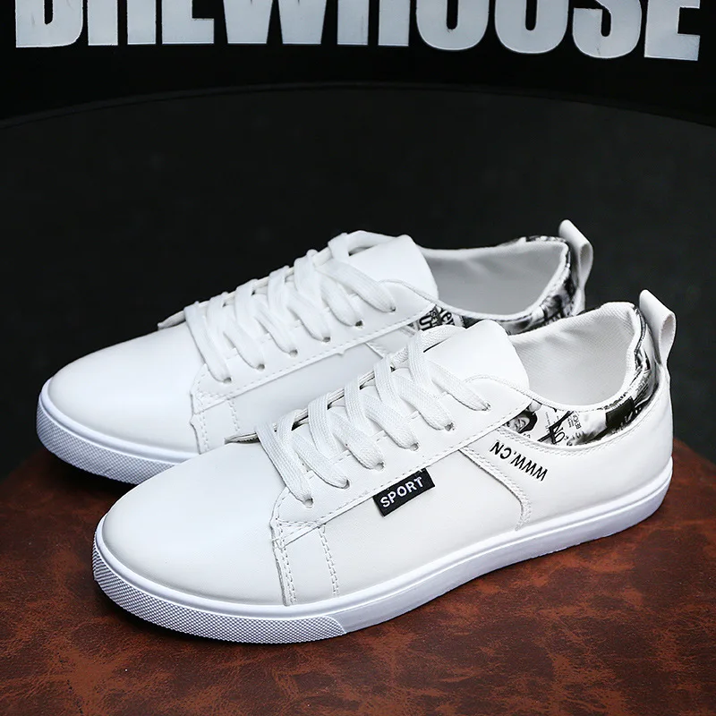 

Byl Korean Fashion Men \ 'S Leather Lace White Shoes S
