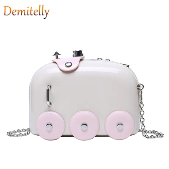 

New Fashion Chain Ladies Single Shoulder Diagonal Bag Sweet Lady Oval Women's Small Square Bag Personality Small Train Hand Bag