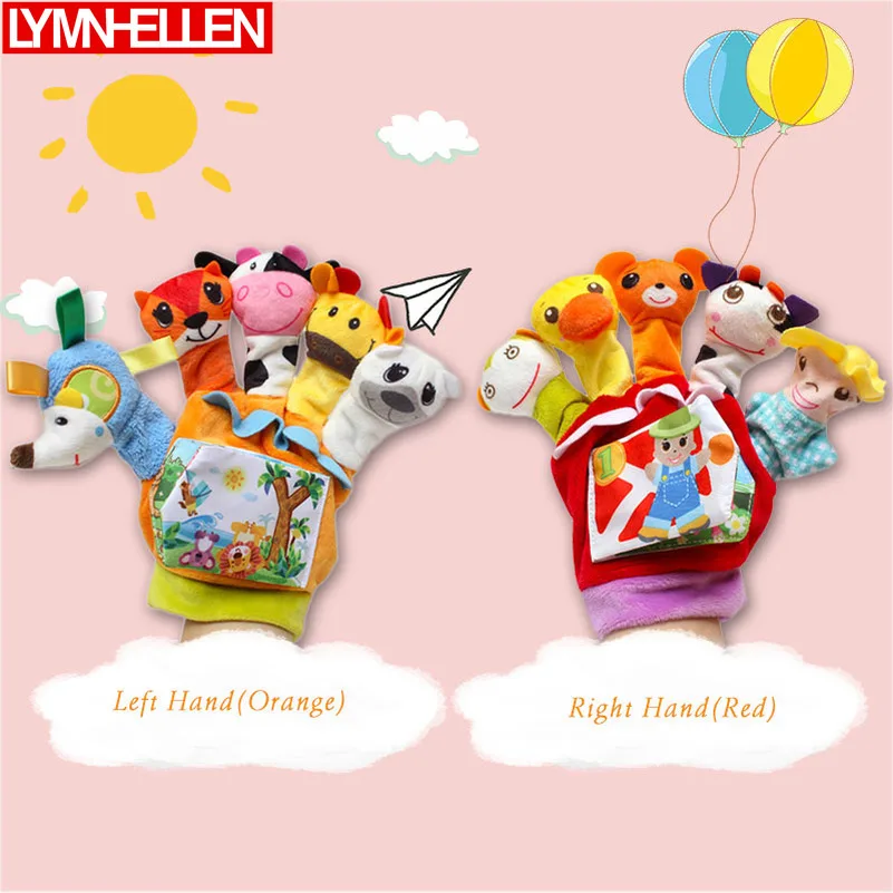 

Cartoon Animal Finger Puppet 0-12 Months Cloth Book Paper Educational Toys for Newborns Parent-child Interactionv Baby Toys